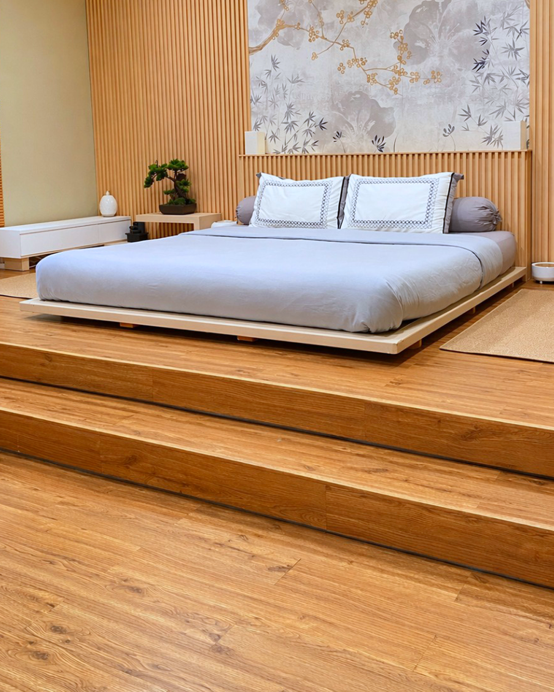 Minimalist Japandi Bedroom - Vinyl Flooring